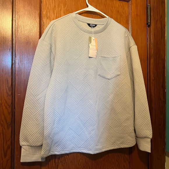 BTFBM Sweaters - NWT BTFBM Women’s Oversized Textured Sweatshirt Crewneck Size Medium Gray
